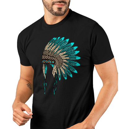Native American T-Shirts, Vintage Native American Unisex T-Shirt/Hoodie/Sweatshirt HLT00 - Native American Indian Headdress Costume Jewelry Decor T-Shirt (1)