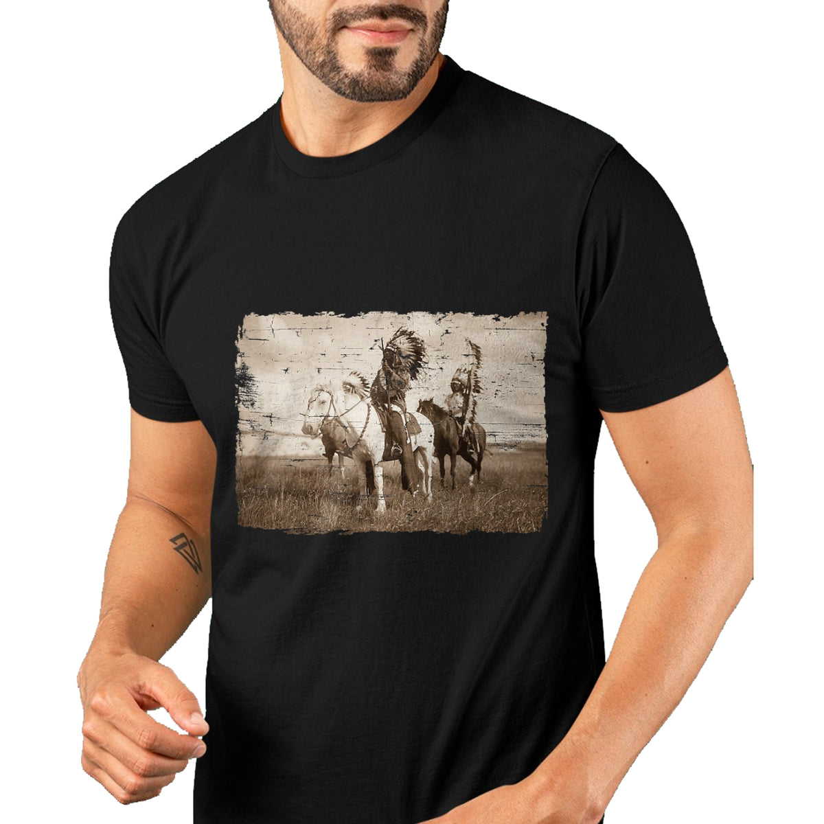 Native American T-Shirts, Vintage Native American Unisex T-Shirt/Hoodie/Sweatshirt HLT00 - Native American Chief Head Indians Warbonnets Headdress T-Shirt (1)