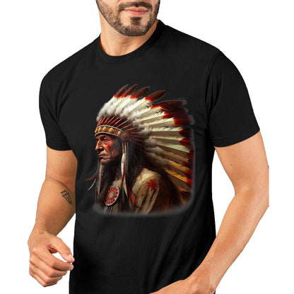Native American T-Shirts, Vintage Native American Unisex T-Shirt/Hoodie/Sweatshirt HLT00 - Native American Indian Headdress Graphic Tees Men Women T-Shirt (1)