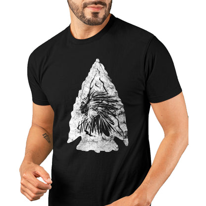 Native American T-Shirts, Vintage Native American Unisex T-Shirt/Hoodie/Sweatshirt HLT00 - American Flag - Arrowhead Hunter Indian Chief Relic Hunting Native American T-Shirt (1)