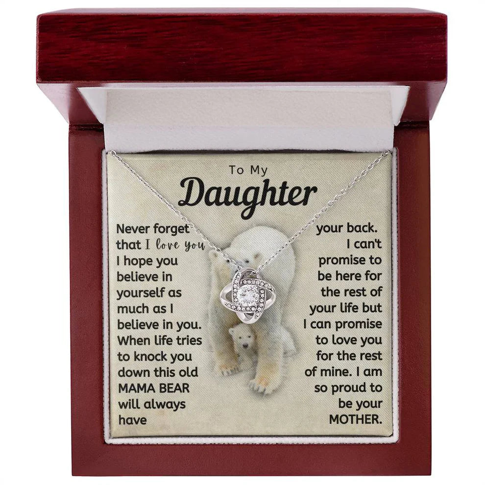 TO MY DAUGHTER FROM MOM - Premium Love Knot Necklace