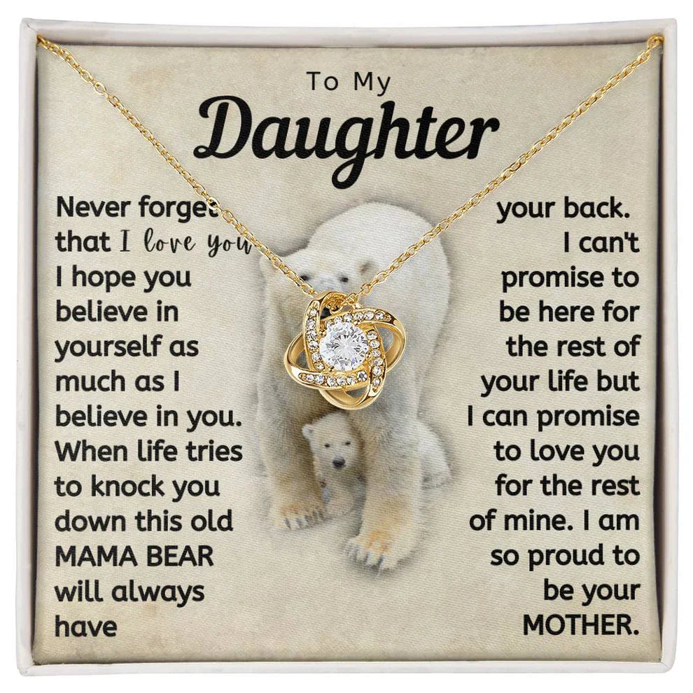 TO MY DAUGHTER FROM MOM - Premium Love Knot Necklace