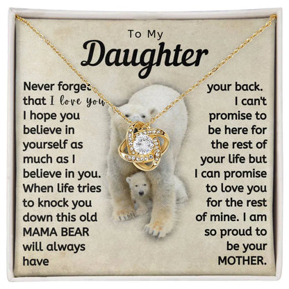 TO MY DAUGHTER FROM MOM - Premium Love Knot Necklace