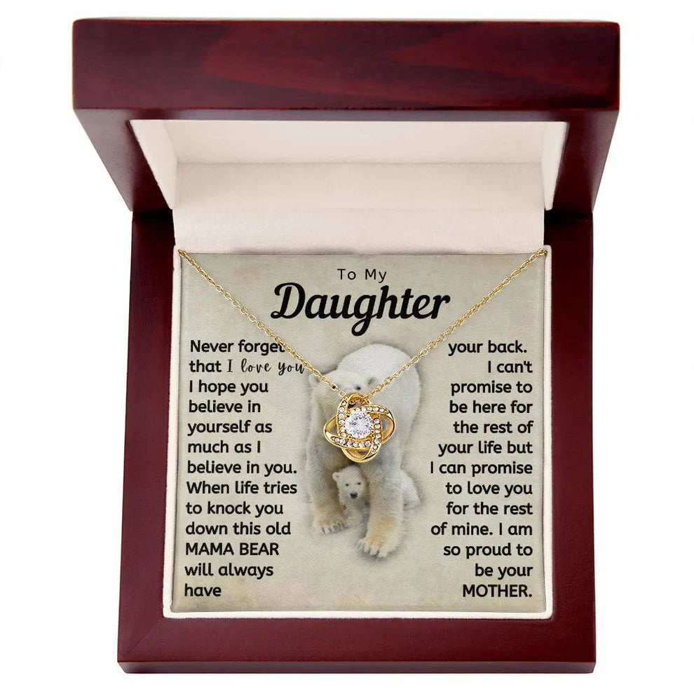 TO MY DAUGHTER FROM MOM - Premium Love Knot Necklace