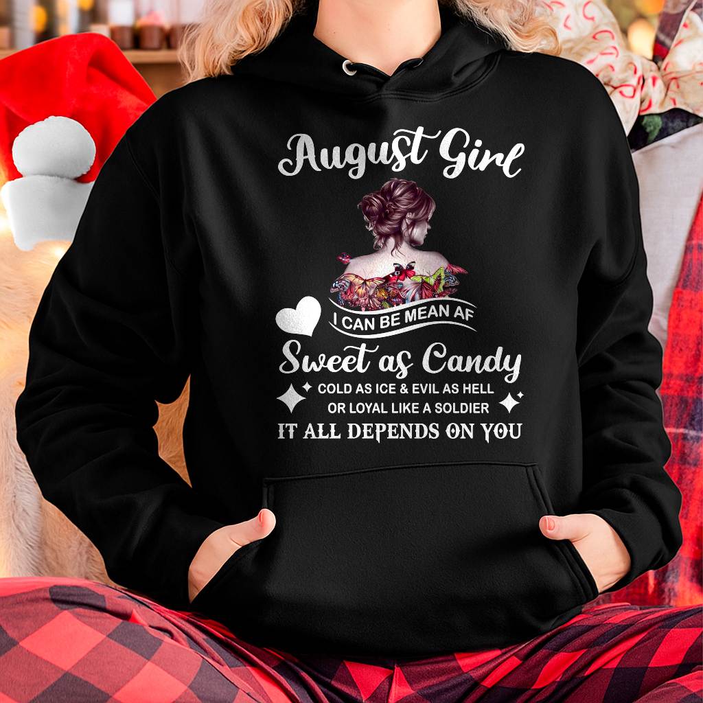 August Girl T-Shirt – Sweet As Candy, Cold As Ice - Birthday Gift for Women - EBIL08 (SKU26T-01-38-08)