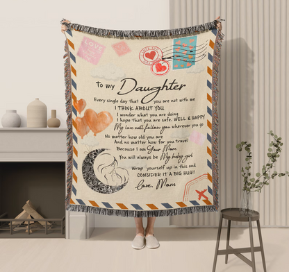 BLANKET FOR DAUGHTER - GIFT FROM MOM - COMFORT & WARMTH GIFT