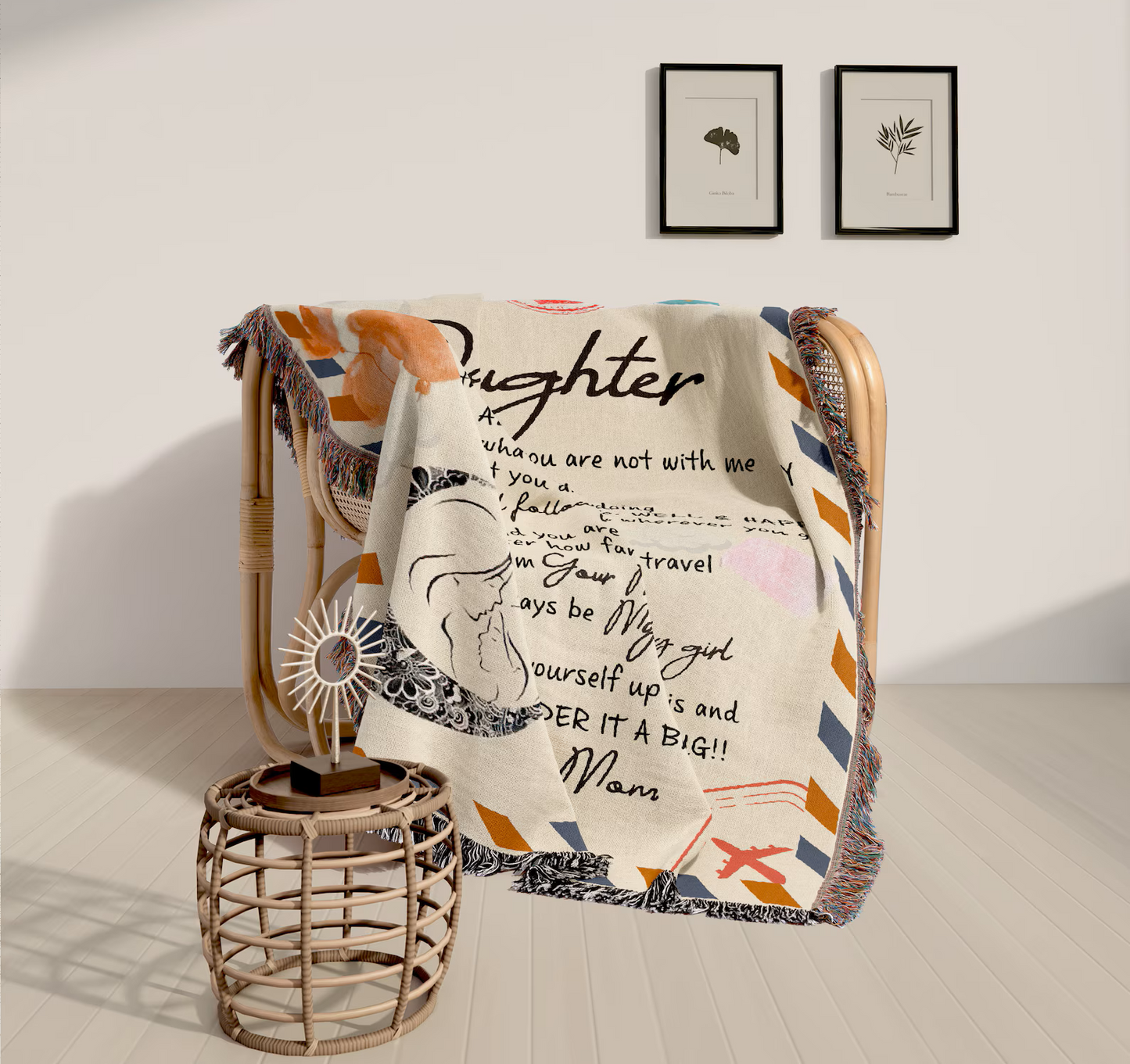 BLANKET FOR DAUGHTER - GIFT FROM MOM - COMFORT & WARMTH GIFT