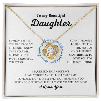 TO MY DAUGHTER FROM MOM and FROM DAD "Promise to Love You" - Premium Love Knot Necklace