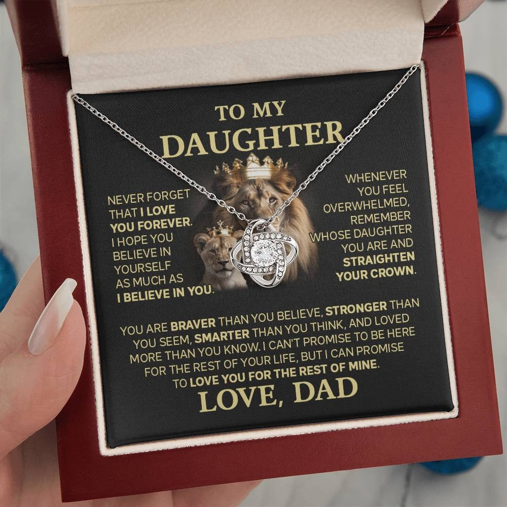 TO MY DAUGHTER FROM DAD "Love You For The Rest Of Mine" - Premium Love Knot Necklace