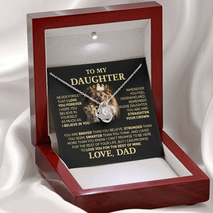 TO MY DAUGHTER FROM DAD "Love You For The Rest Of Mine" - Premium Love Knot Necklace