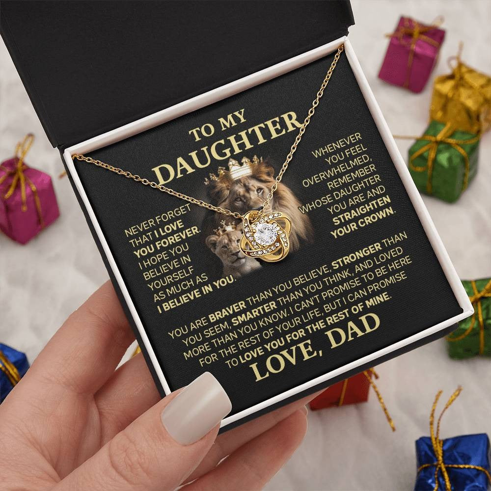 TO MY DAUGHTER FROM DAD "Love You For The Rest Of Mine" - Premium Love Knot Necklace