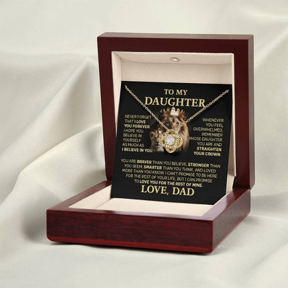 TO MY DAUGHTER FROM DAD "Love You For The Rest Of Mine" - Premium Love Knot Necklace