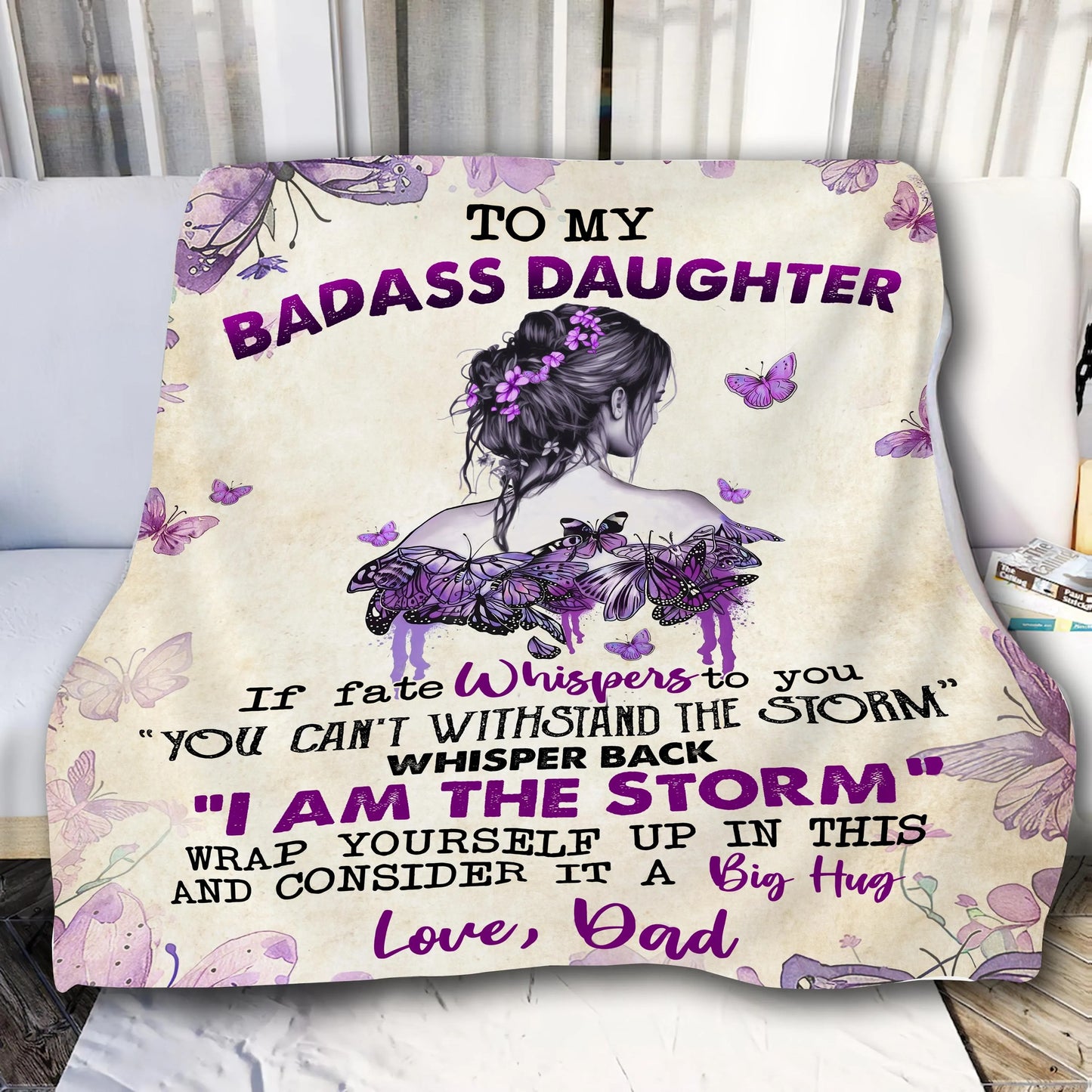 Special Gift for Your Badass Daughter - From Dad Blanket