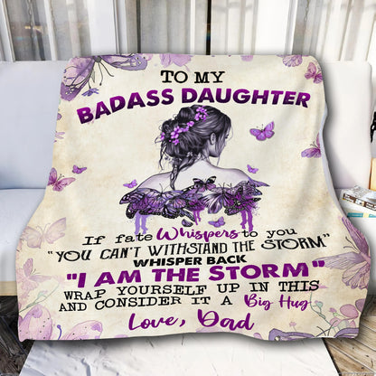 Special Gift for Your Badass Daughter - From Dad Blanket