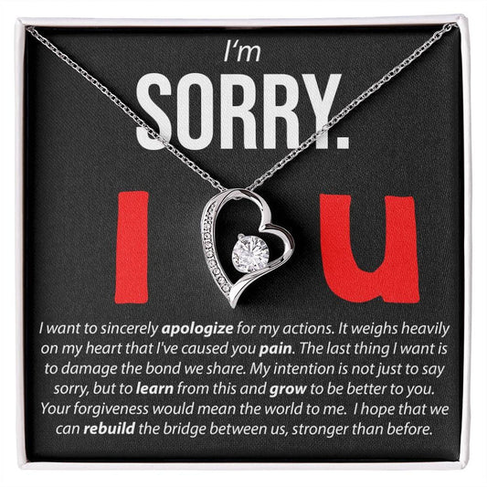TO MY WIFE - GIFT FROM HUSBAND "I'm Sorry, I Love You" - Forever Love Necklace