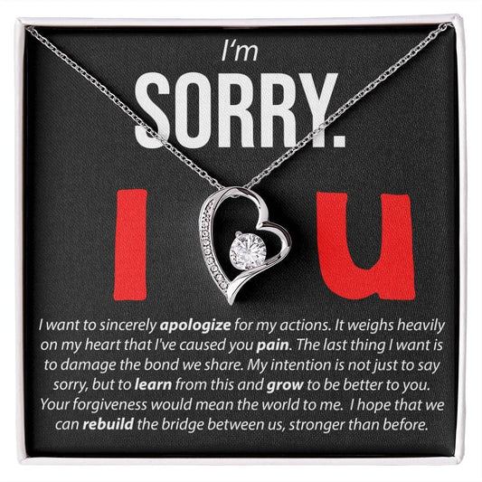 TO MY WIFE - GIFT FROM HUSBAND "I'm Sorry, I Love You" - Forever Love Necklace