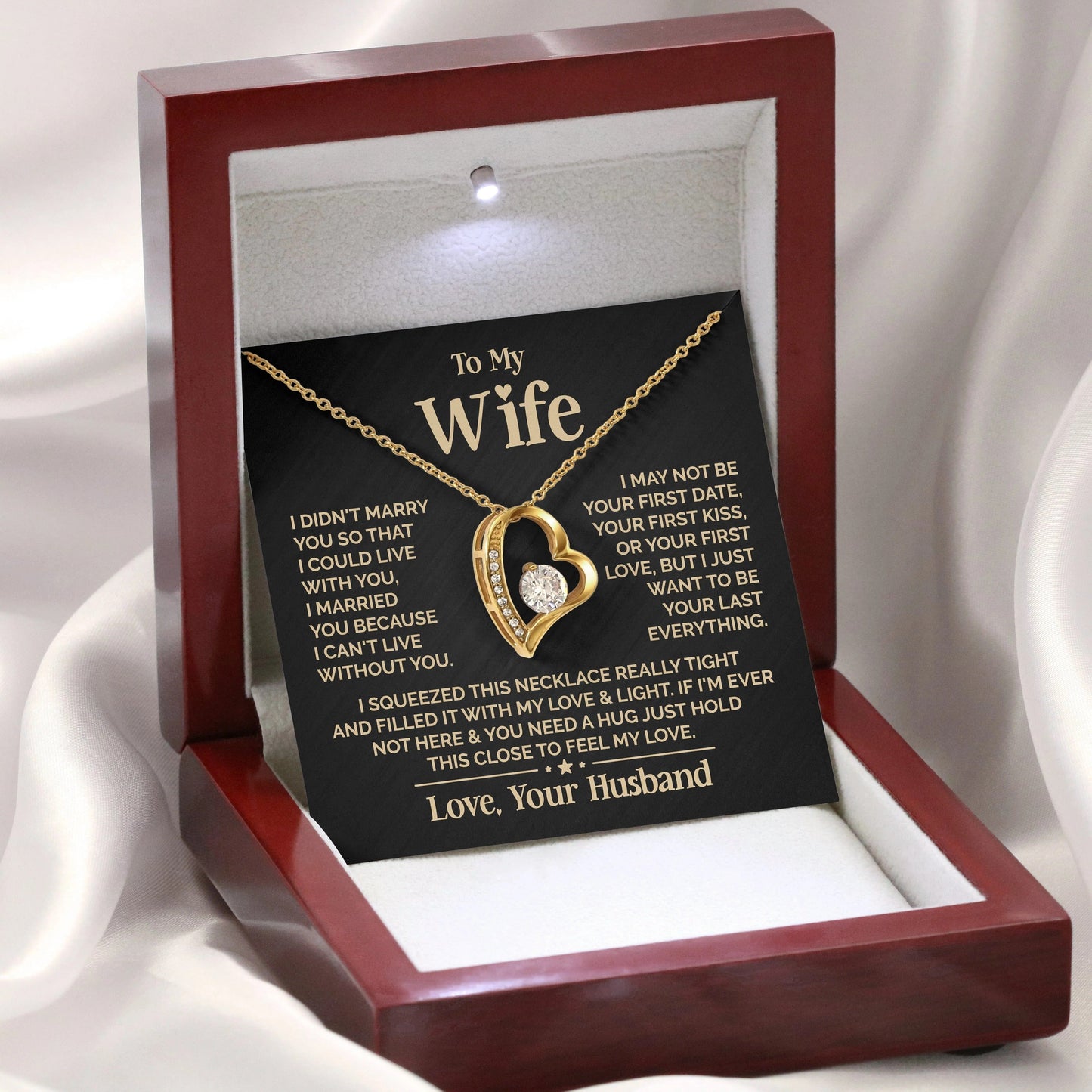 TO MY WIFE - GIFT FROM HUSBAND "I Just Want To Be Your Last Everything" - Forever Love Necklace (SKUJ12-201)