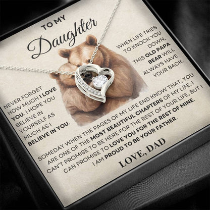 TO MY DAUGHTER - GIFT FROM DAD "Love You For The Rest Of Mine" - Forever Love Necklace