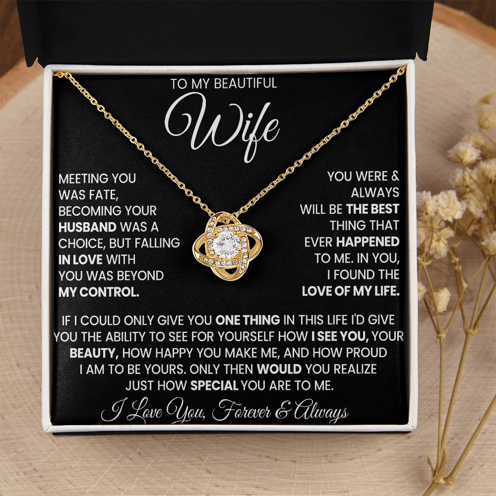 TO MY WIFE - Premium Love Knot Necklace