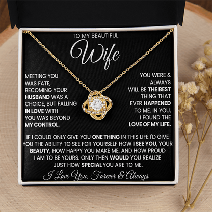 TO MY WIFE - Premium Love Knot Necklace