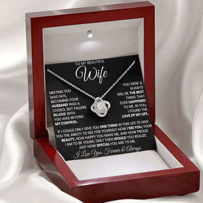 TO MY WIFE - Premium Love Knot Necklace