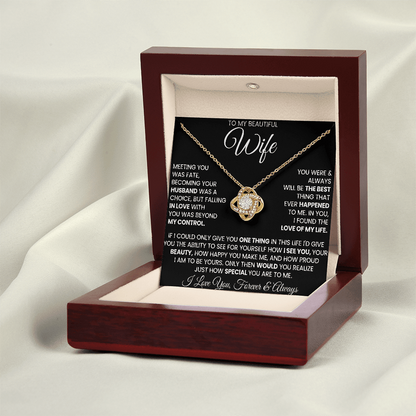 TO MY WIFE - Premium Love Knot Necklace