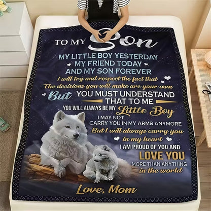 Special Gift For Your Son Blanket - From Mom03