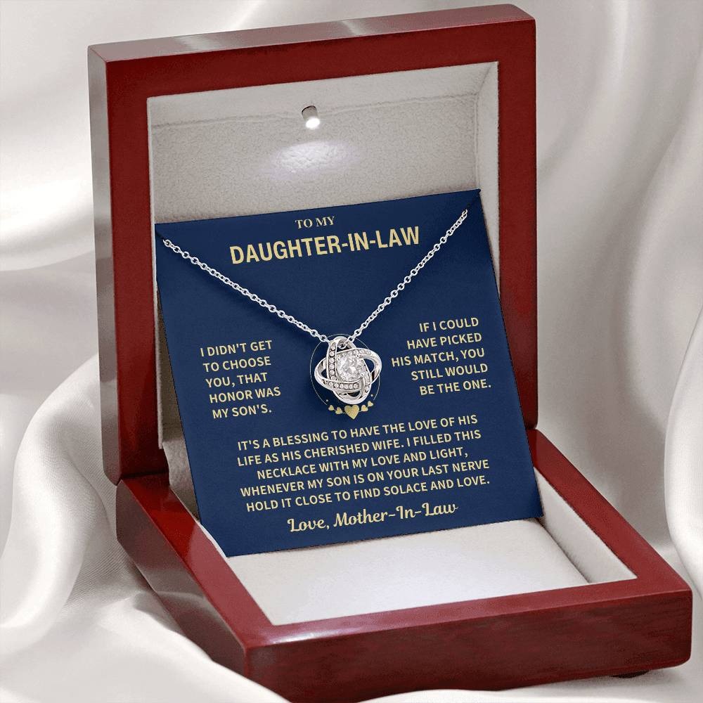 TO MY Daughter-In-Law's FROM Mother-In-Law's - Premium Love Knot Necklace