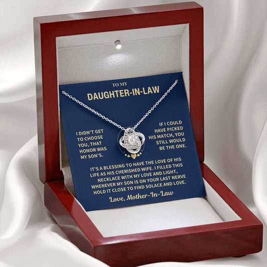 TO MY Daughter-In-Law's FROM Mother-In-Law's - Premium Love Knot Necklace