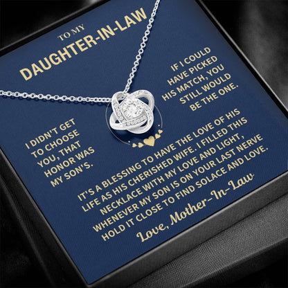 TO MY Daughter-In-Law's FROM Mother-In-Law's - Premium Love Knot Necklace