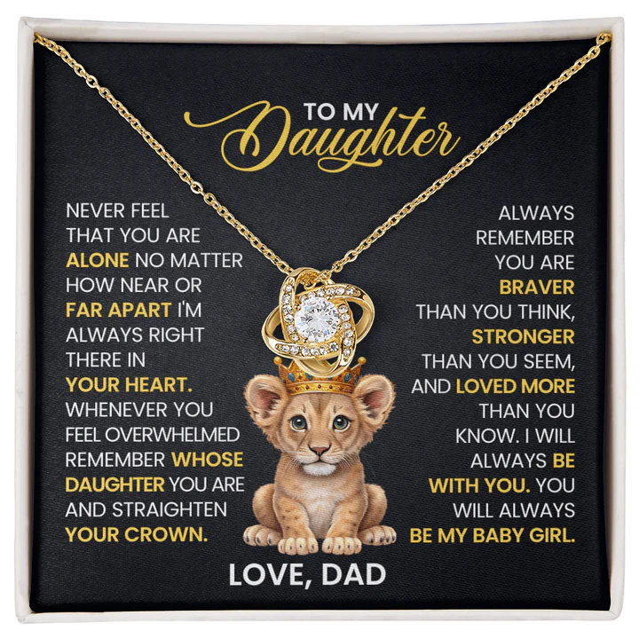 TO MY Daughter FROM Dad - Premium Love Knot Necklace