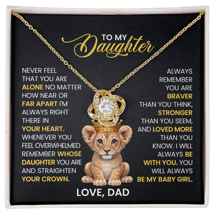 TO MY Daughter FROM Dad - Premium Love Knot Necklace