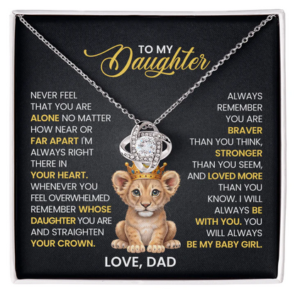 TO MY Daughter FROM Dad - Premium Love Knot Necklace
