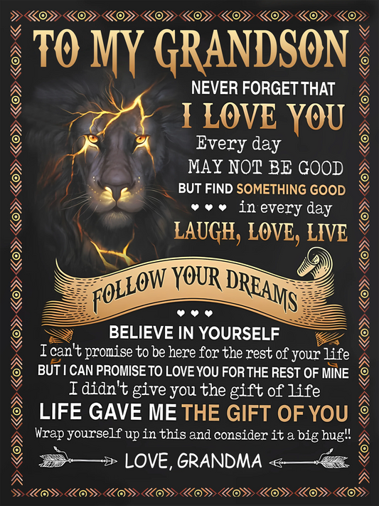 BLANKET FOR GRANDSON – COMFORT & WARMTH GIFT FROM GRANDMA  Sherpa Fleece Quilt Blanket EBIL00 (SKUB09-43)