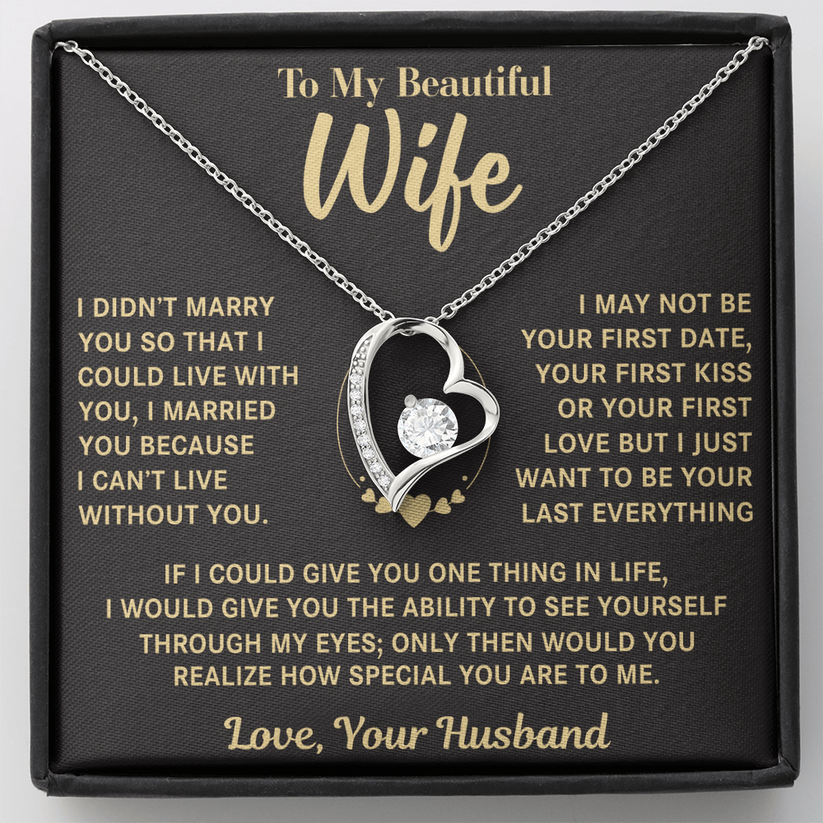 TO MY WIFE FROM HUSBAND NECKLACE - Premium Forever Love Necklace (SKUJ12-VC-01)