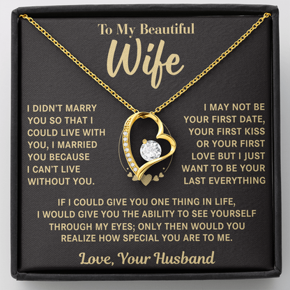 TO MY WIFE FROM HUSBAND NECKLACE - Premium Forever Love Necklace (SKUJ12-VC-01)