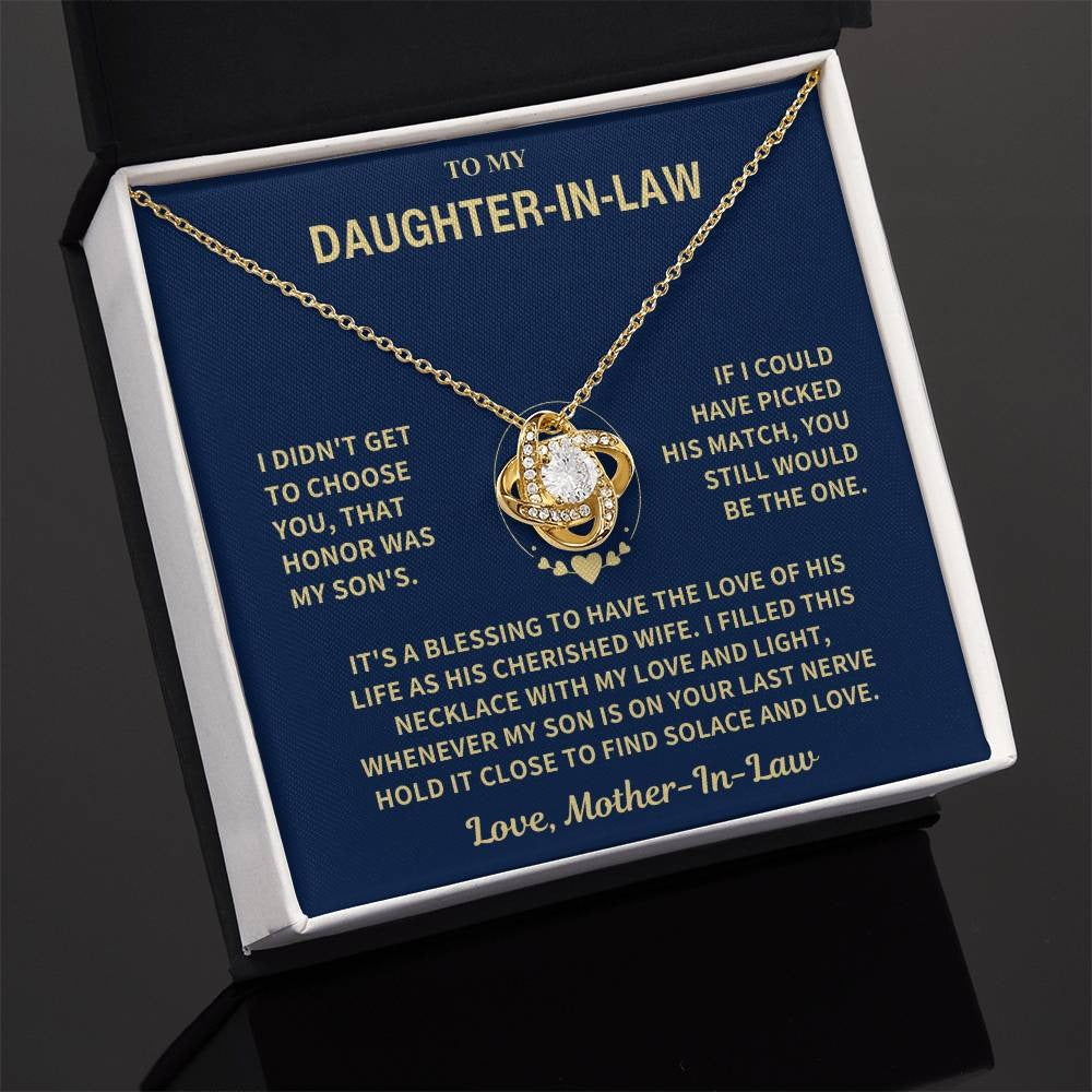 TO MY Daughter-In-Law's FROM Mother-In-Law's - Premium Love Knot Necklace