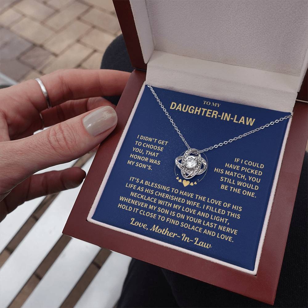 TO MY Daughter-In-Law's FROM Mother-In-Law's - Premium Love Knot Necklace