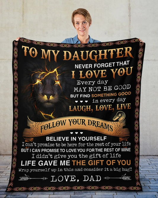 Special Gift For Your Daughter Blanket "Follow Your Dreams" - From Dad