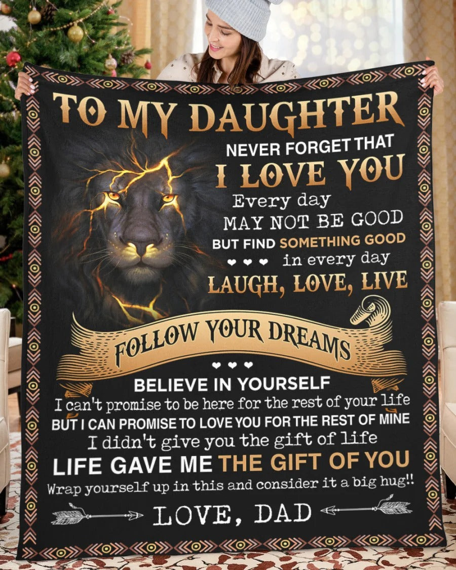 Special Gift For Your Daughter Blanket "Follow Your Dreams" - From Dad