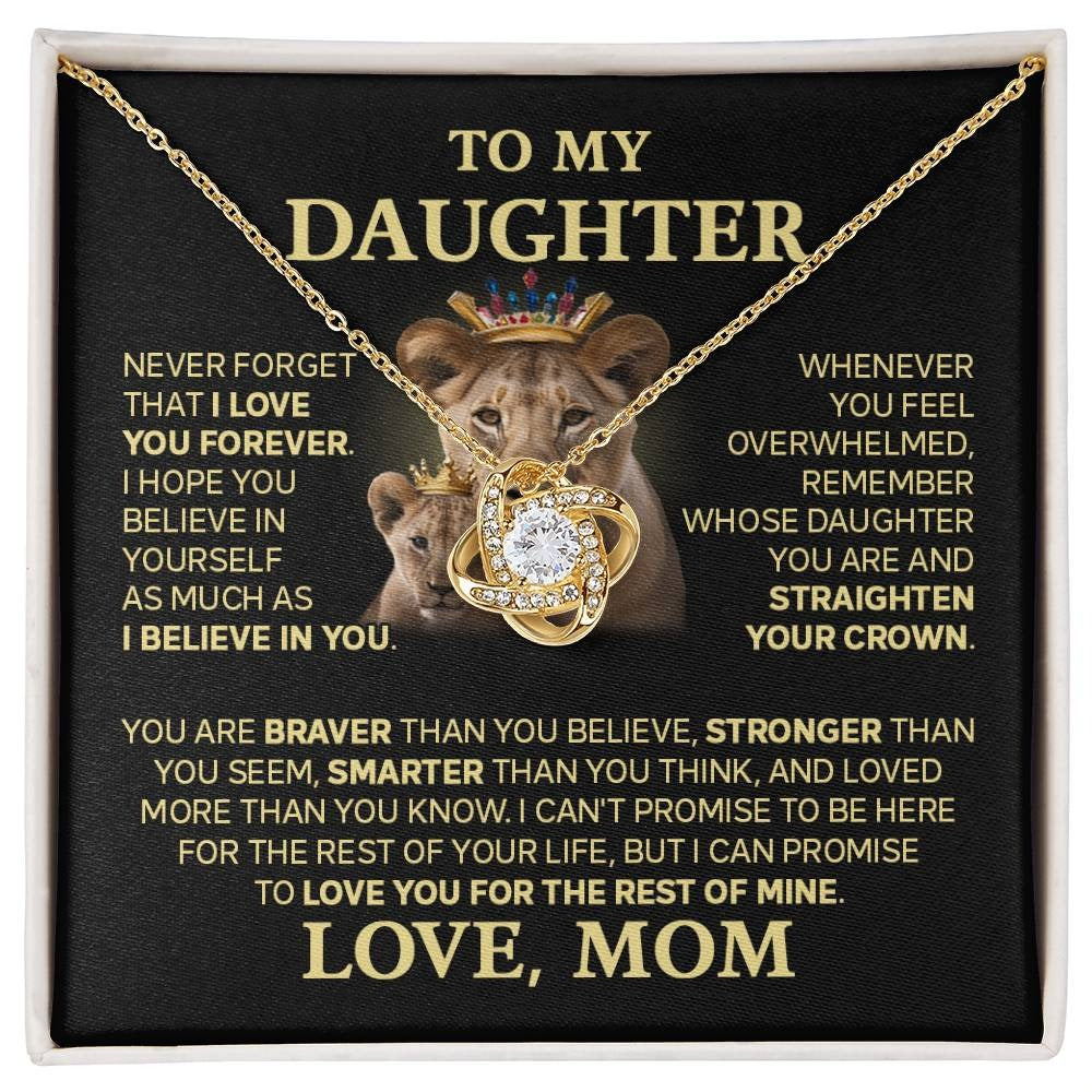 TO MY DAUGHTER FROM MOM - Premium Love Knot Necklace