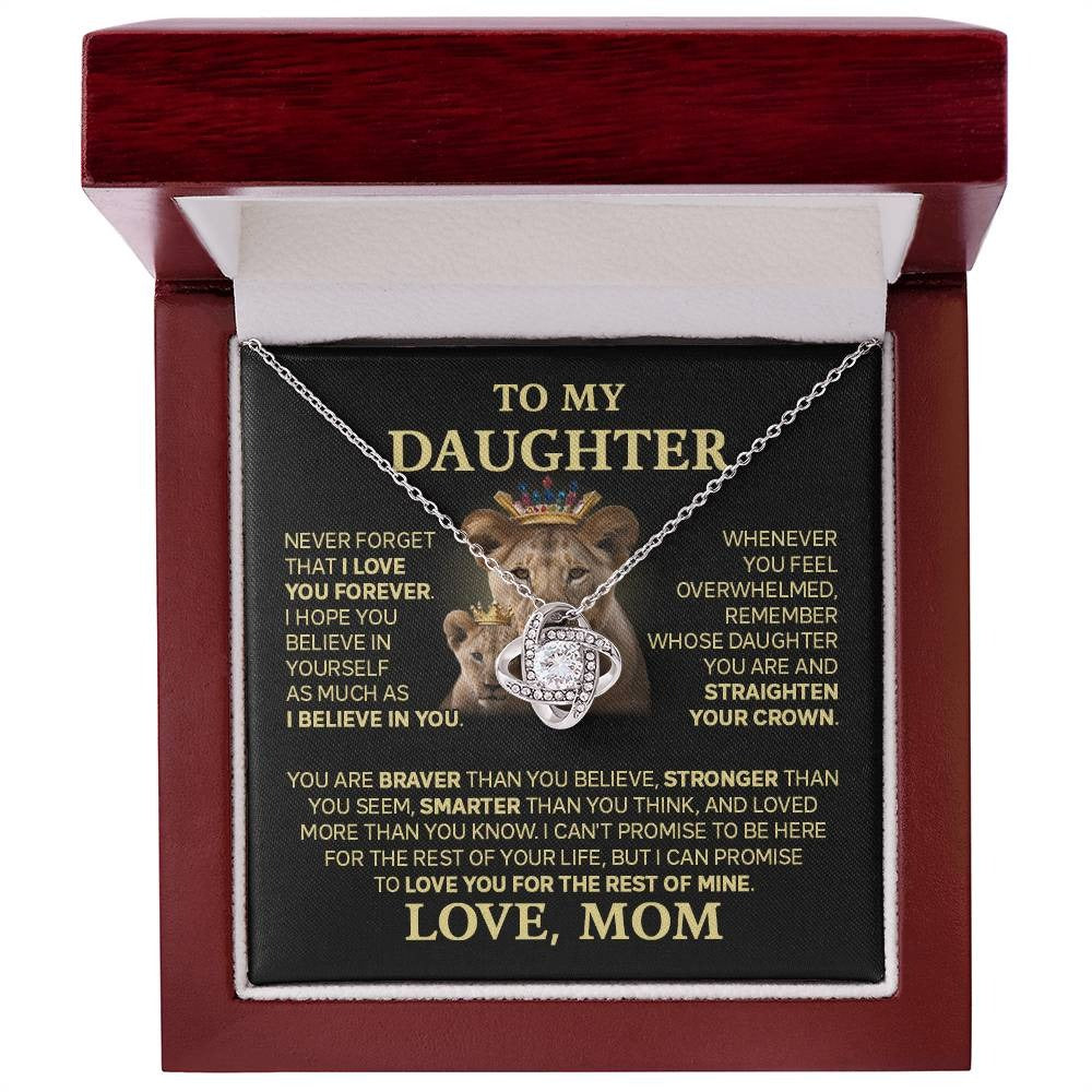 TO MY DAUGHTER FROM MOM - Premium Love Knot Necklace