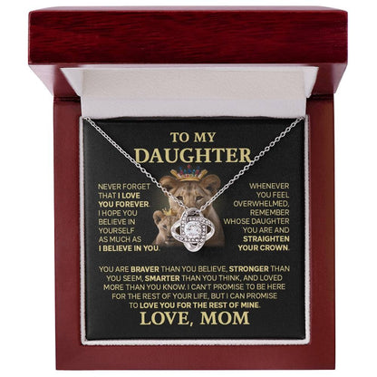 TO MY DAUGHTER FROM MOM - Premium Love Knot Necklace