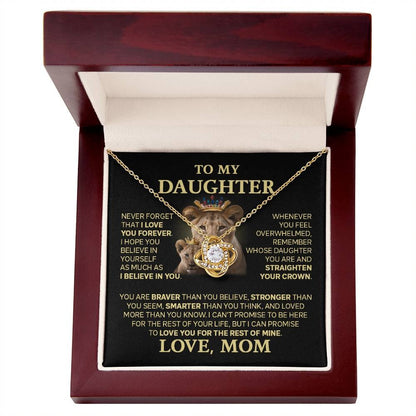 TO MY DAUGHTER FROM MOM - Premium Love Knot Necklace