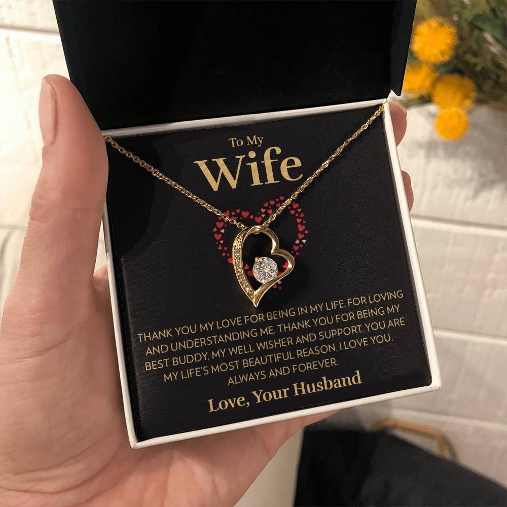 TO MY WIFE "Most Beautiful Reason" - GIFT FROM HUSBAND - Forever Love Necklace