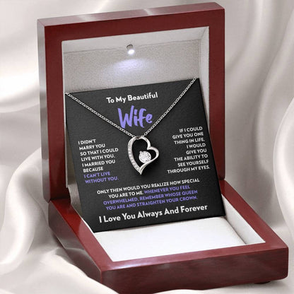 TO MY WIFE "I Can’t Live Without You" - GIFT FROM HUSBAND - Forever Love Necklace