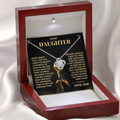 TO MY DAUGHTER "Promise To Love You For The Rest Of Mine" - FROM DAD - Premium Love Knot Necklace