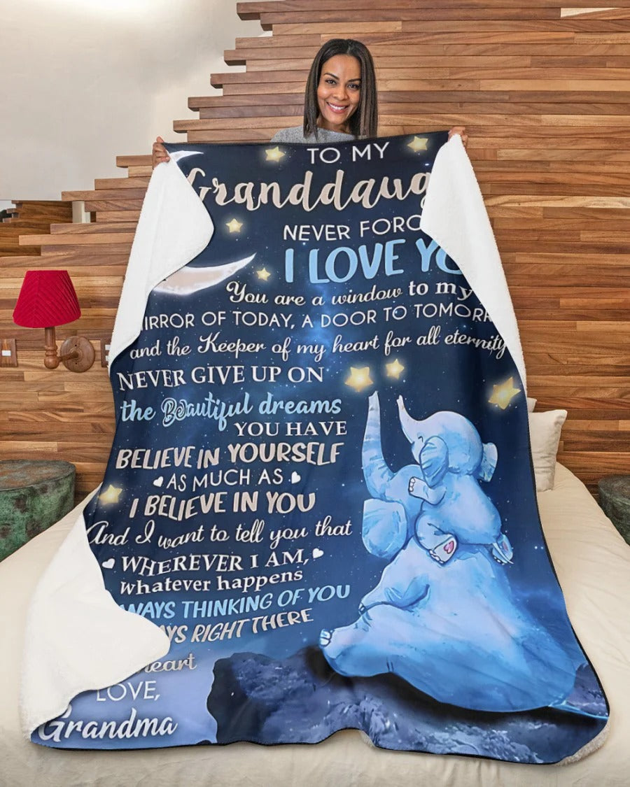 BLANKET FOR GRANDDAUGHTER – COMFORT & WARMTH GIFT FROM GRANDMA  Sherpa Fleece Quilt Blanket EBIL00 (SKU-CHAU-B20)