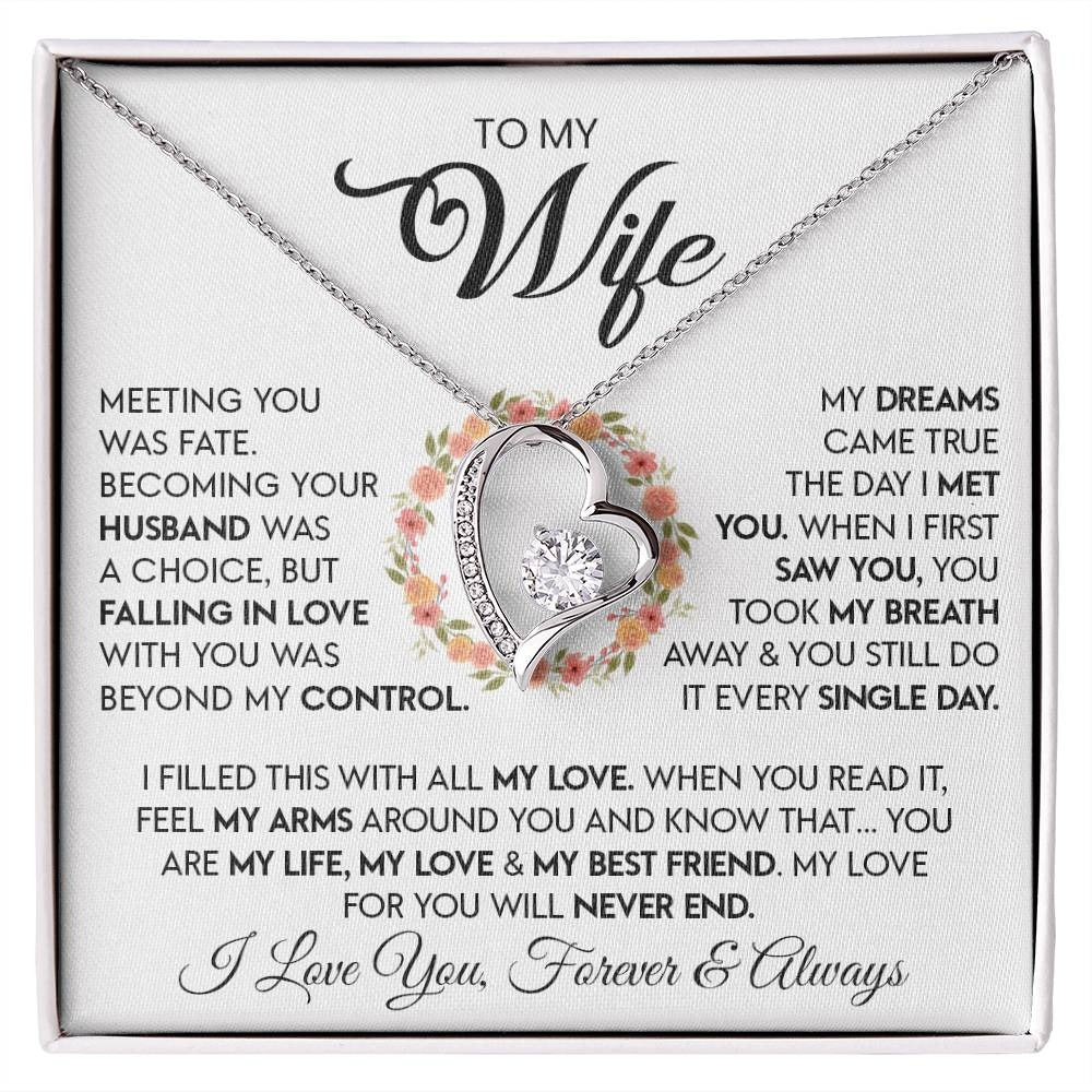 TO MY WIFE - GIFT FROM HUSBAND "Meeting You Was Fate" - Forever Love Necklace (SKUJ12-279)