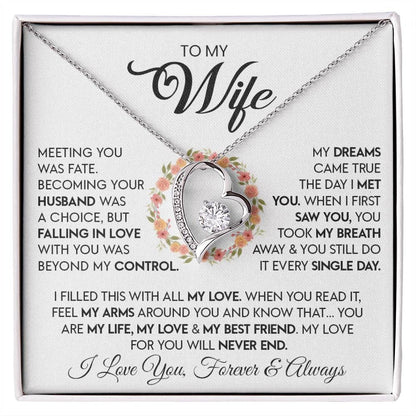 TO MY WIFE - GIFT FROM HUSBAND "Meeting You Was Fate" - Forever Love Necklace (SKUJ12-279)